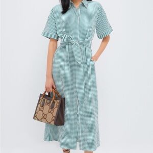 NWT Tuckernuck Pomander Place Green Gingham Seersucker Zacara Dress
